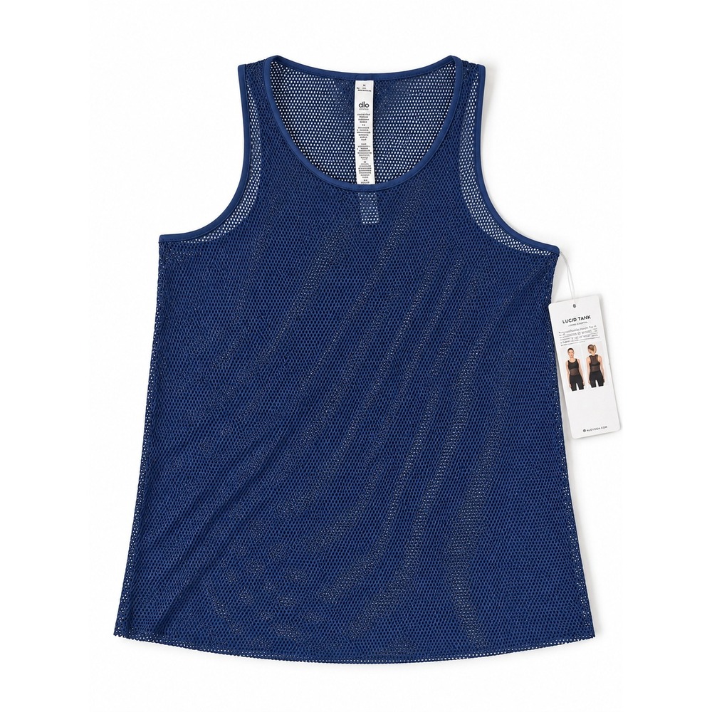 ALO Yoga Lucid Tank Navy Mesh XS NWT Athletic Activewear Performance